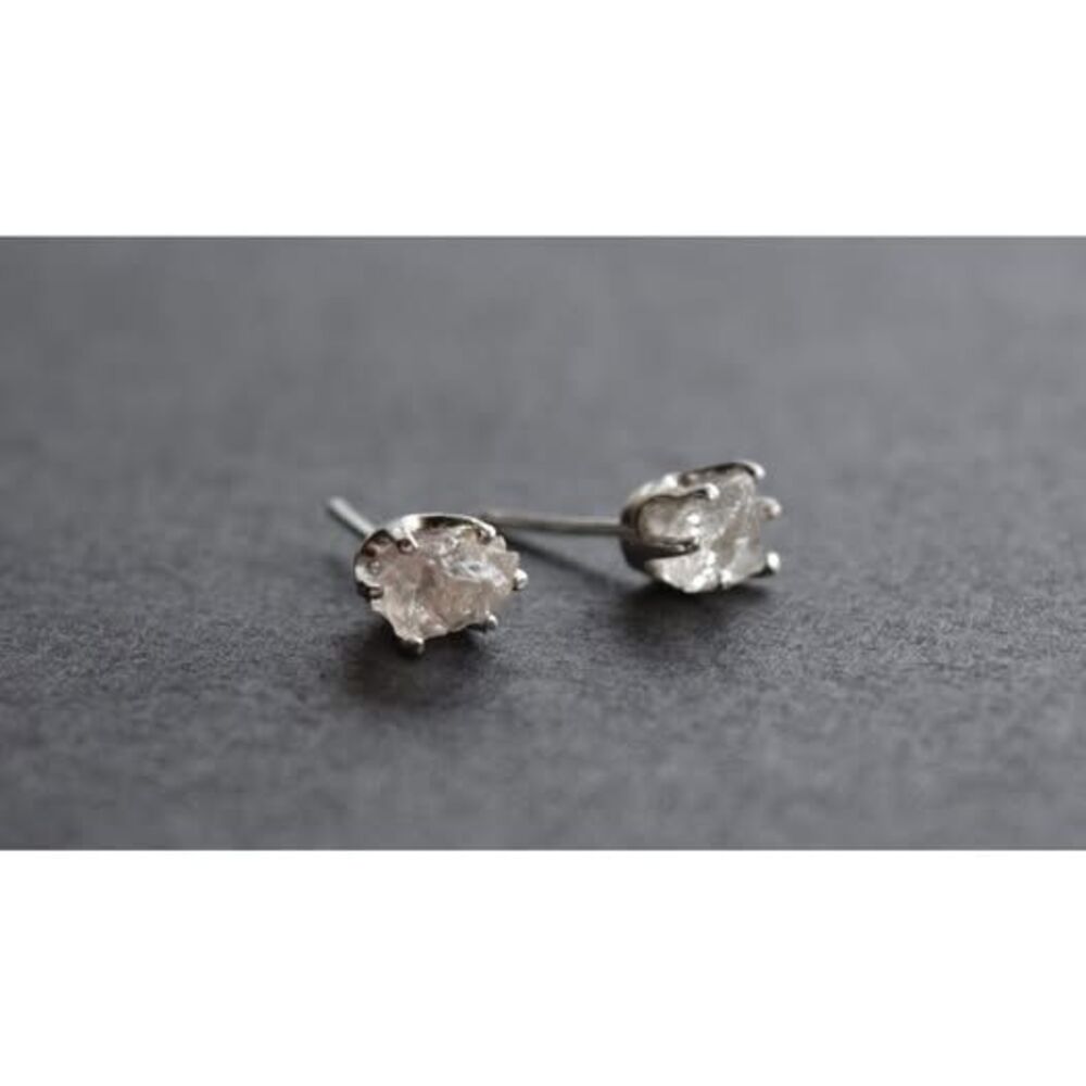 Lake County diamond earrings .925 sterling silver studs with butterfly backs